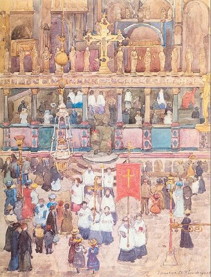 Maurice Prendergast Easter Procession St. Mark's Germany oil painting art
